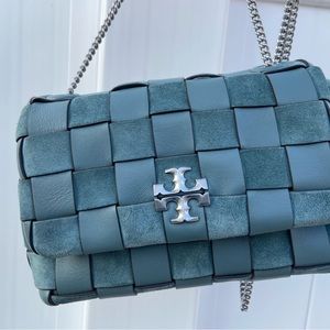 Tory Burch Mini Woven Kira in Arctic Blue